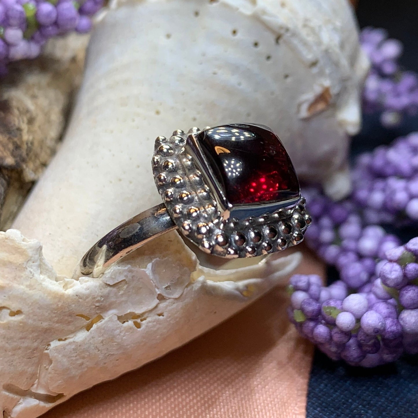 Tudor Princess Ring, Gemstone Jewelry, Statement Ring, Boho Jewelry, Celtic Jewelry, Anniversary Gift, Wiccan Jewelry, Wife Gift, Mom Gift