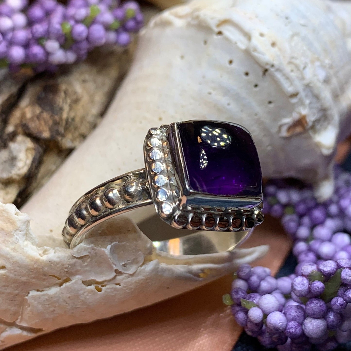 Tudor Princess Ring, Gemstone Jewelry, Statement Ring, Boho Jewelry, Celtic Jewelry, Anniversary Gift, Wiccan Jewelry, Wife Gift, Mom Gift