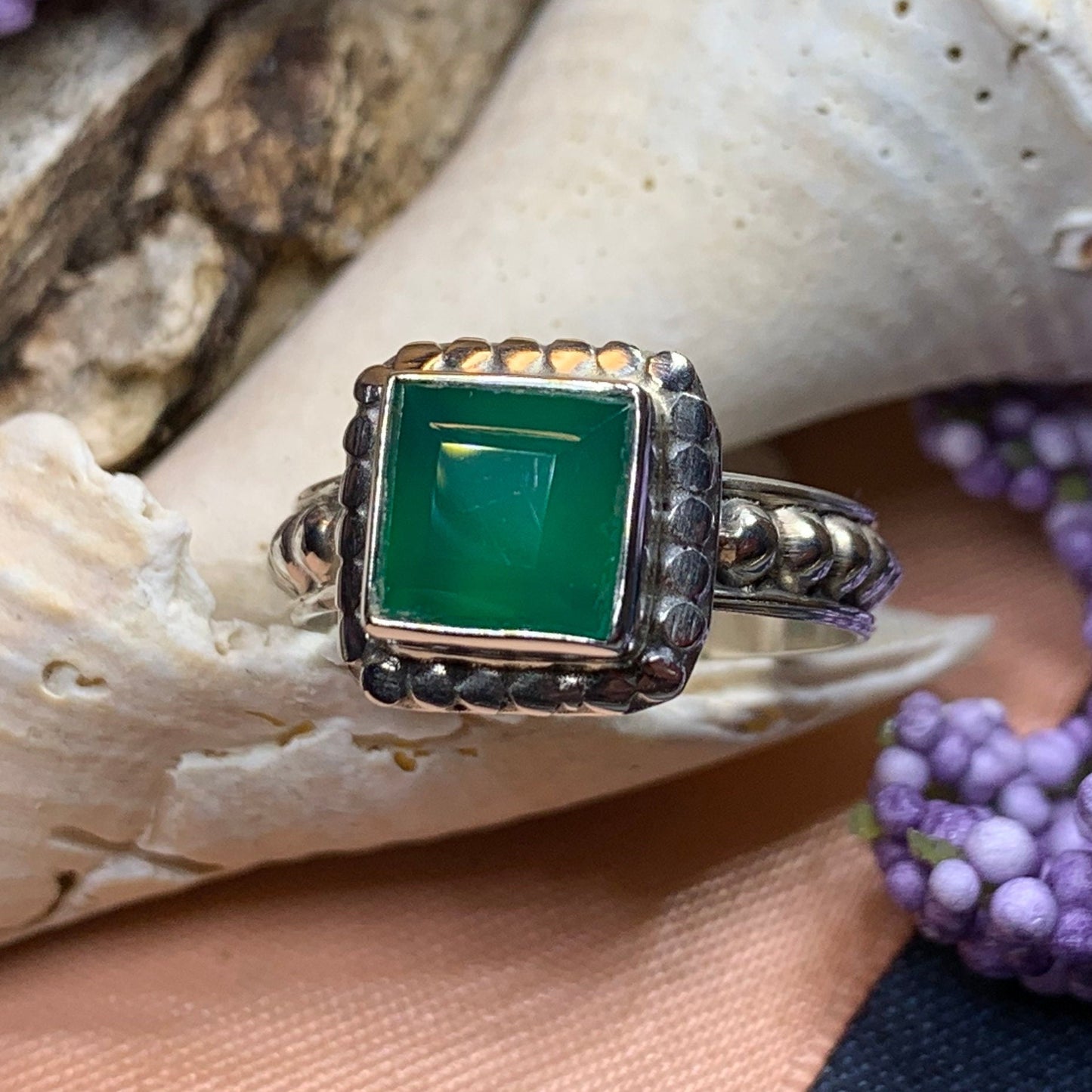 Tudor Princess Ring, Gemstone Jewelry, Statement Ring, Boho Jewelry, Celtic Jewelry, Anniversary Gift, Wiccan Jewelry, Wife Gift, Mom Gift