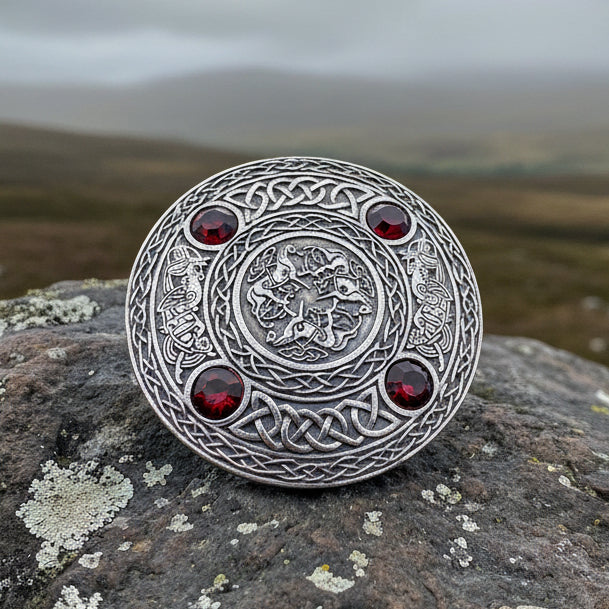 Celtic Horse Brooch, Celtic Knot Jewelry, Irish Jewelry, Scotland Jewelry, Anniversary Gift, Tartan Pin, Viking Jewelry, Norse Brooch