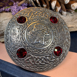 Celtic Horse Brooch, Celtic Knot Jewelry, Irish Jewelry, Scotland Jewelry, Anniversary Gift, Tartan Pin, Viking Jewelry, Norse Brooch