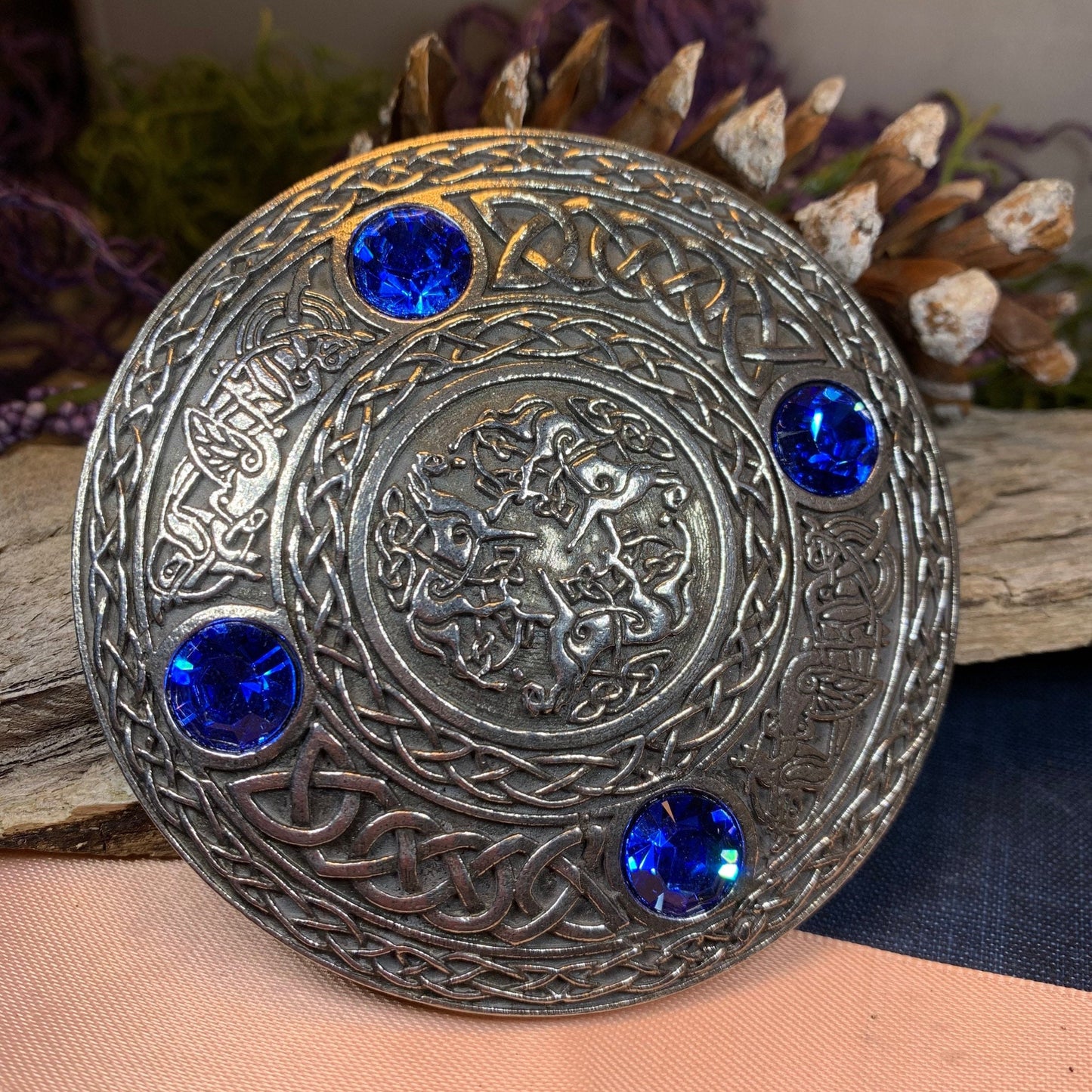 Celtic Horse Brooch, Celtic Knot Jewelry, Irish Jewelry, Scotland Jewelry, Anniversary Gift, Tartan Pin, Viking Jewelry, Norse Brooch