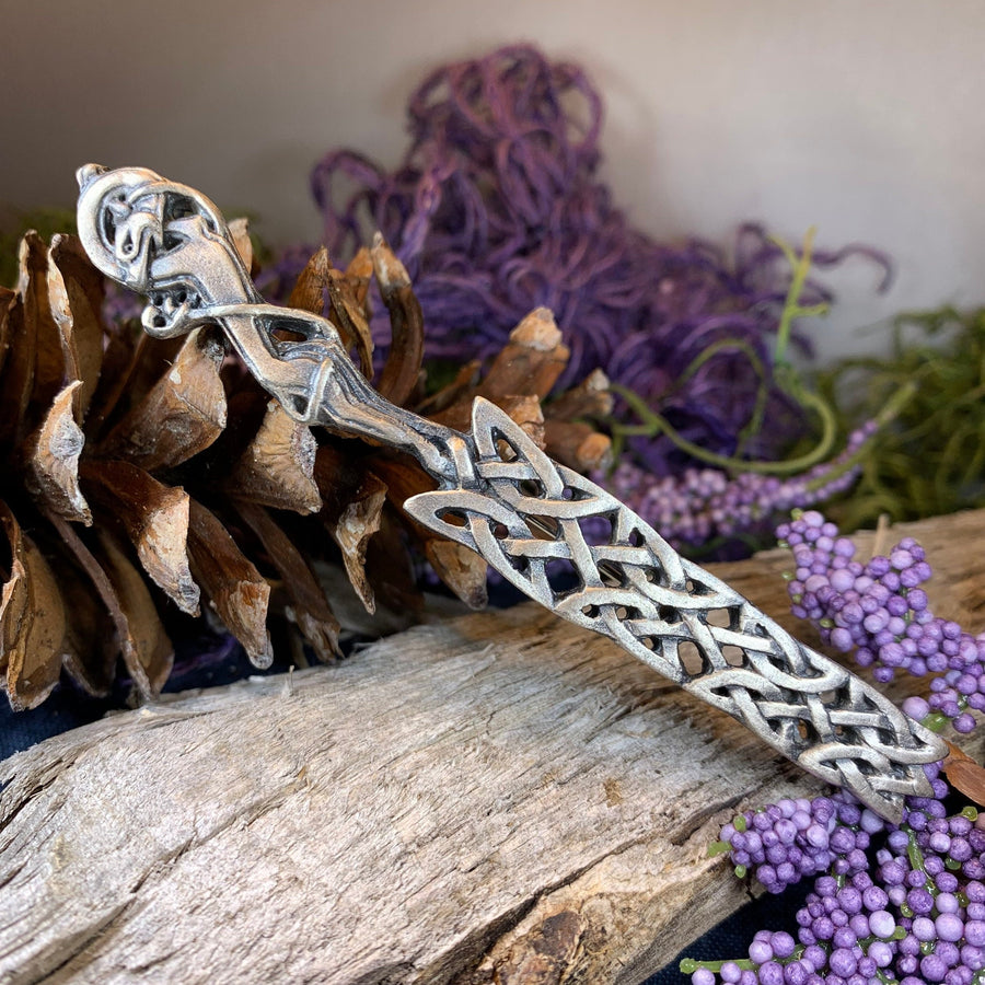 Celtic Wolf Kilt Pin, Scottish Jewelry, Irish Kilt Pin, Tartan Pin, Cape Pin, Bagpiper Gift, Scotland Pin, Celtic Shawl Pin, Viking Jewelry