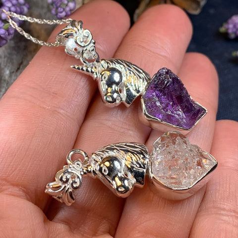 Load image into Gallery viewer, Unicorn Necklace, Celtic Jewelry, Scotland Jewelry, Mythical Creature, Fantasy Jewelry, Mom Gift, Sister Gift, Friend Gift, Scotland Gift
