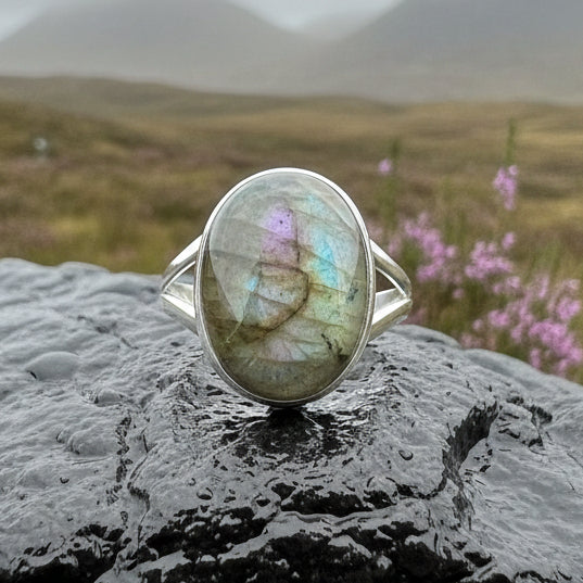 Celtic Mystic Ring, Labradorite Jewelry, Boho Statement Ring, Celestial Jewelry, Celtic Jewelry, Anniversary Gift, Wiccan Jewelry, Wife Gift