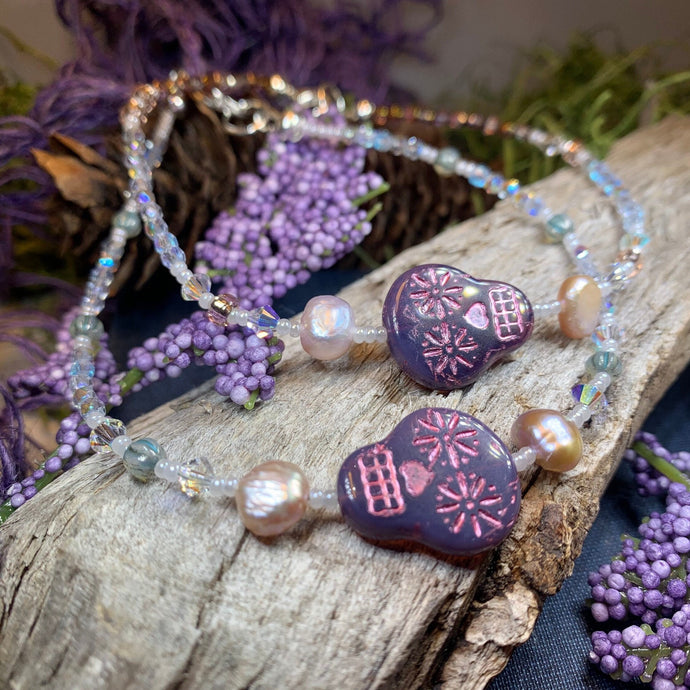 Skull Ankle Bracelet, Crystal Ankle Bracelet, Crystal Anklet, Summer Jewelry, Beach Jewelry, Swarovski Crystal Bracelet, Boho Anklet