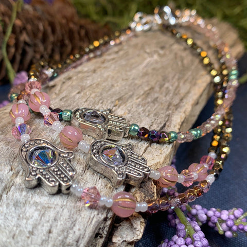 Load image into Gallery viewer, Hamsa Hand Ankle Bracelet, Crystal Ankle Bracelet, Crystal Anklet, Summer Jewelry, Beach Jewelry, Swarovski Crystal Bracelet, Boho Anklet
