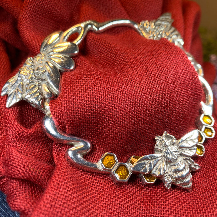 Bee Scarf Ring, Scotland Jewelry, Insect Jewelry, Nature Jewelry, Celtic Jewelry, Mom Gift, Wife Gift, Sister Gift, Friendship Gift