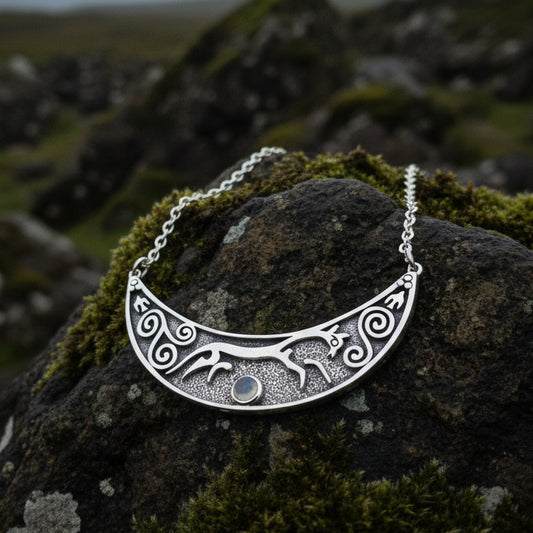 Celtic Horse Necklace, Celtic Jewelry, Epona Necklace, Equestrian Jewelry, Ireland Jewelry, Epona Horse Necklace, Goddess Jewelry, Moonstone
