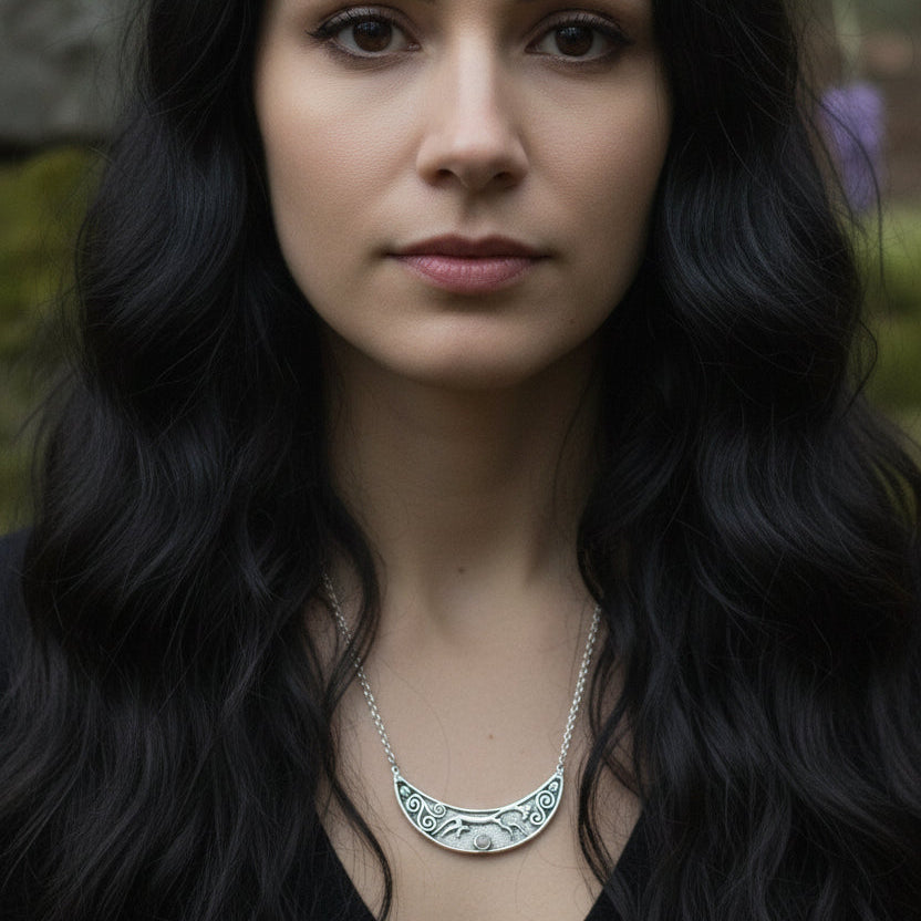 Celtic Horse Necklace, Celtic Jewelry, Epona Necklace, Equestrian Jewelry, Ireland Jewelry, Epona Horse Necklace, Goddess Jewelry, Moonstone