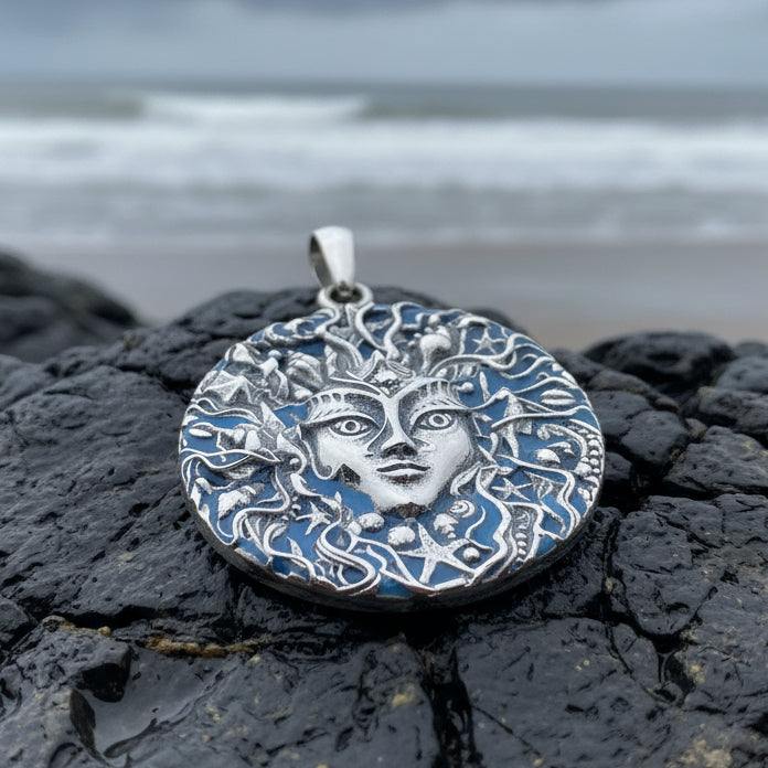 Sea Goddess Necklace, Goddess Pendant, Celtic Jewelry, Ocean Jewelry, Anniversary Gift, Wiccan Jewelry, Pagan Jewelry, Beach Jewelry, Shell