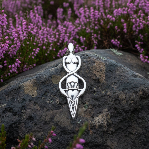 Danu Necklace, Trinity Knot Pendant, Celtic Jewelry, Goddess Pendant, Anniversary Gift, Wiccan Jewelry, Pagan Jewelry, Claddagh Jewelry