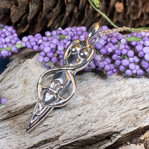 Danu Necklace, Trinity Knot Pendant, Celtic Jewelry, Goddess Pendant, Anniversary Gift, Wiccan Jewelry, Pagan Jewelry, Claddagh Jewelry