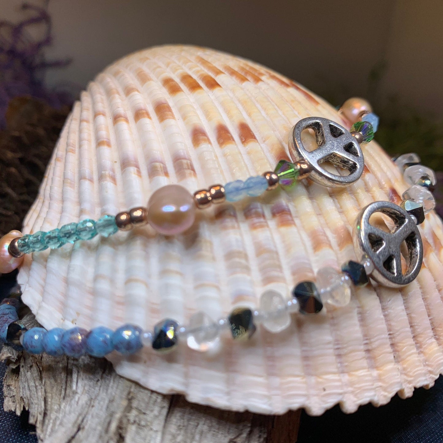 Peace Sign Ankle Bracelet, Crystal Ankle Bracelet, Crystal Anklet, Summer Jewelry, Beach Jewelry, Swarovski Crystal Bracelet, Boho Anklet