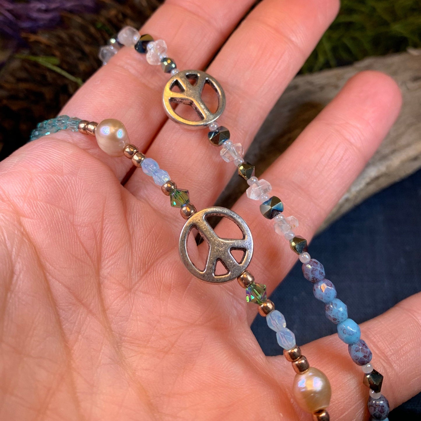 Peace Sign Ankle Bracelet, Crystal Ankle Bracelet, Crystal Anklet, Summer Jewelry, Beach Jewelry, Swarovski Crystal Bracelet, Boho Anklet