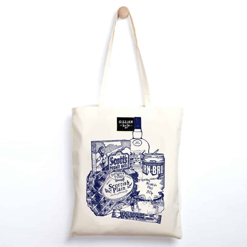 Scottish Breakfast Tote Bag, Scotland Gift, Scottish Tote Bag, Funny Gift, Bagpiper Gift, Outlander Gift, Highland Cow Gift, Whiskey Lover