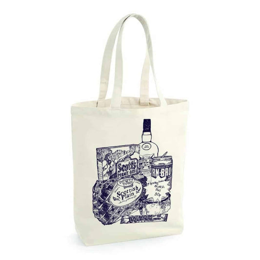 Scottish Breakfast Tote Bag, Scotland Gift, Scottish Tote Bag, Funny Gift, Bagpiper Gift, Outlander Gift, Highland Cow Gift, Whiskey Lover