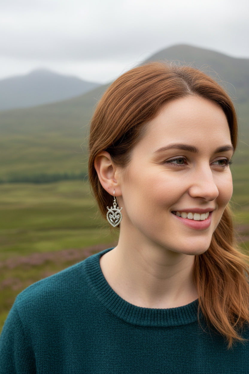 Lady of Skye Scottish Luckenbooth Earrings in Sterling Silver — view 5