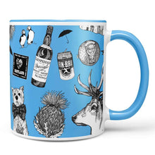 Load image into Gallery viewer, Scotland Love Mug, Scotland Gift, Scottish Mug, Ceramic Mug, Bagpiper Gift, Outlander Gift, Coffee Mug Gift, Mom Gift, Dad Gift, Wife Gift
