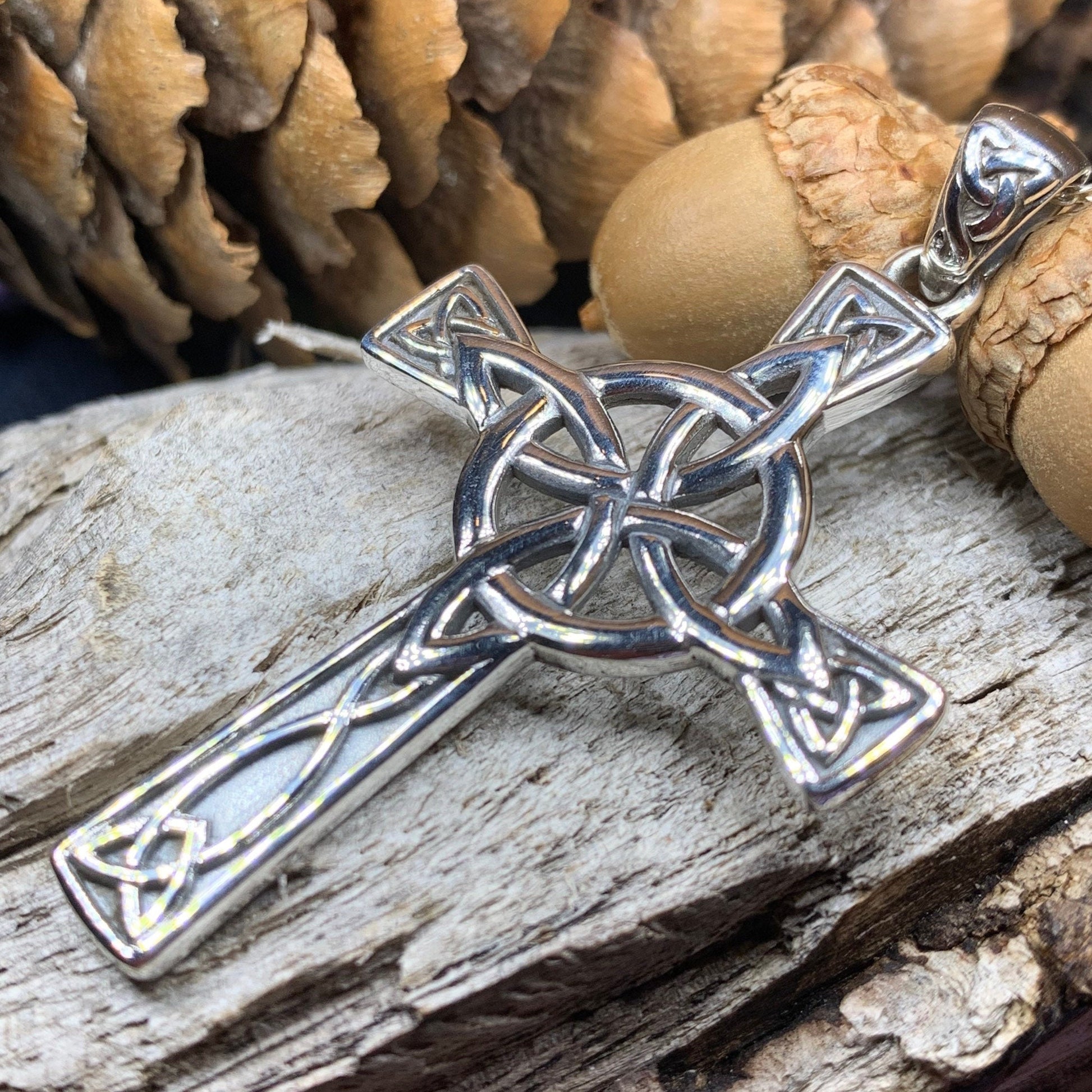 Celtic Cross Necklace, Irish Jewelry, Large Celtic Cross Pendant, First Communion Gift, Confirmation Cross Gift, Religious Jewelry, Dad Gift
