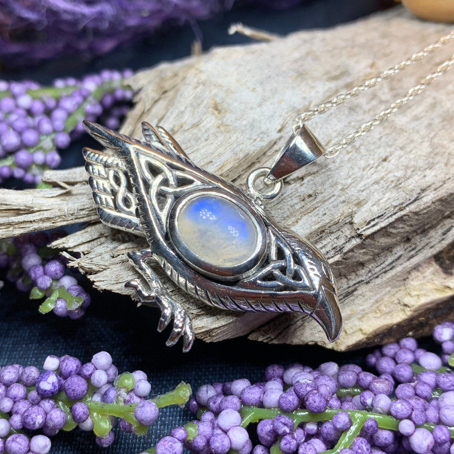 Raven Necklace, Wiccan Jewelry, Crow Pendant, Black Bird Pendant, Bird Jewelry, Pagan Jewelry, Nature Lover, Poe Jewelry, Gothic Necklace