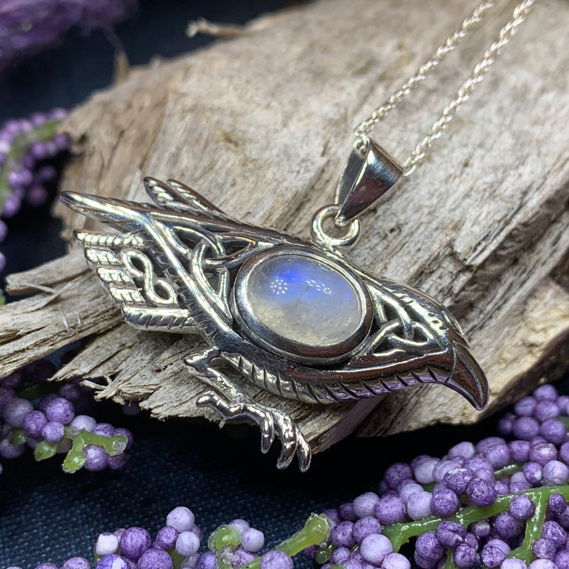 Raven Necklace, Wiccan Jewelry, Crow Pendant, Black Bird Pendant, Bird Jewelry, Pagan Jewelry, Nature Lover, Poe Jewelry, Gothic Necklace