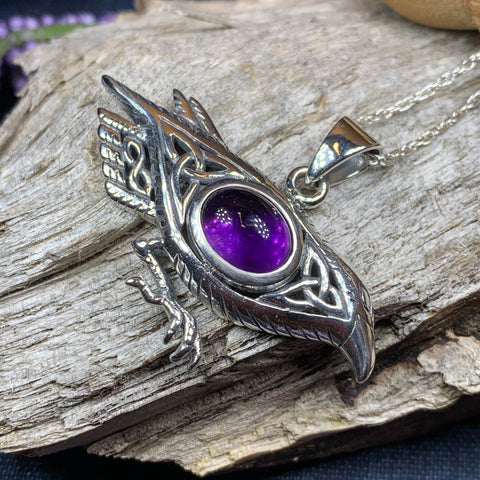 Load image into Gallery viewer, Raven Necklace, Wiccan Jewelry, Crow Pendant, Black Bird Pendant, Bird Jewelry, Pagan Jewelry, Nature Lover, Poe Jewelry, Gothic Necklace
