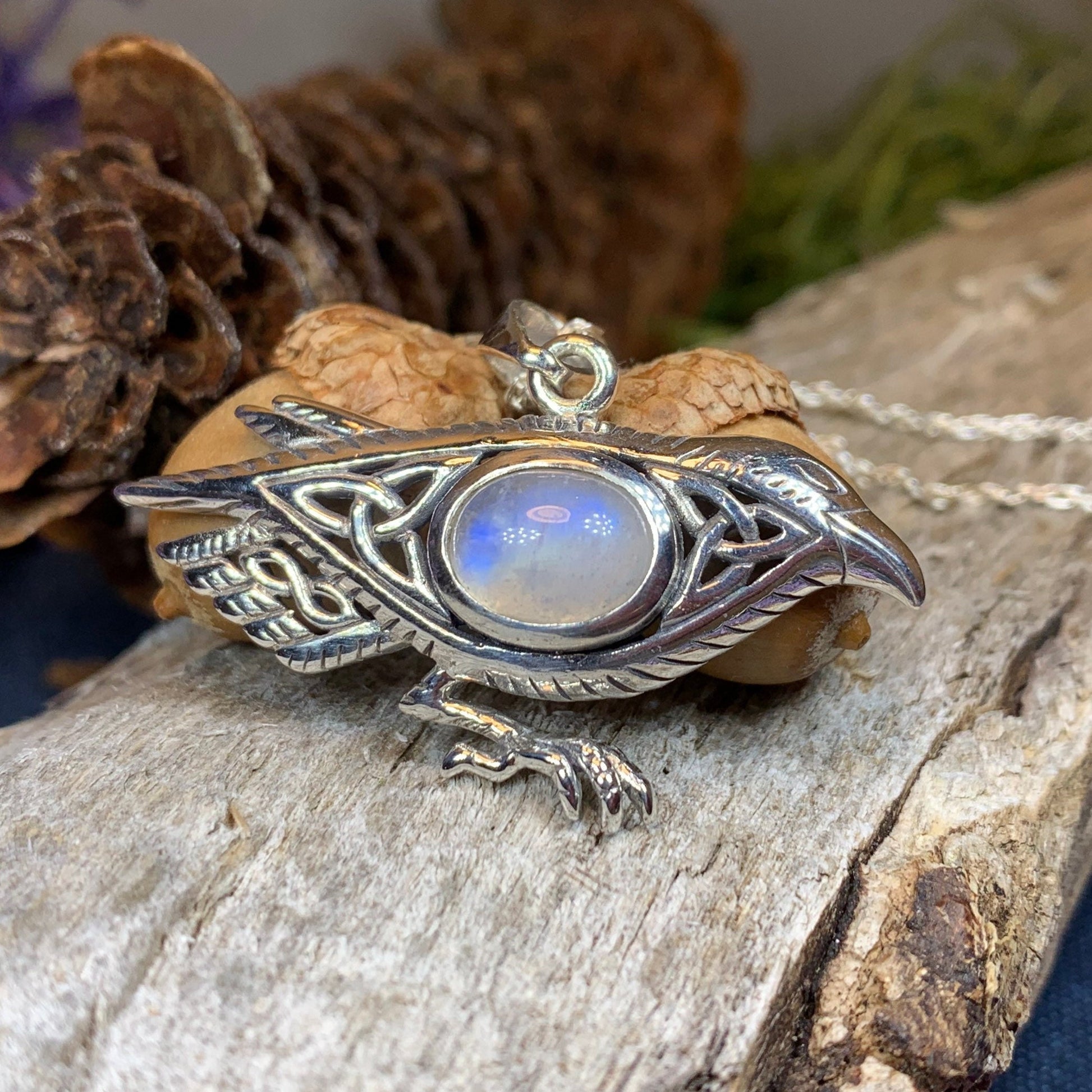 Raven Necklace, Wiccan Jewelry, Crow Pendant, Black Bird Pendant, Bird Jewelry, Pagan Jewelry, Nature Lover, Poe Jewelry, Gothic Necklace