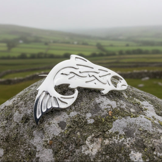 Salmon of Knowledge Brooch, Celtic Jewelry, Irish Jewelry, Teacher Gift, Mom Gift, Anniversary Gift, Fish Pin, Sea Jewelry, Nature Jewelry