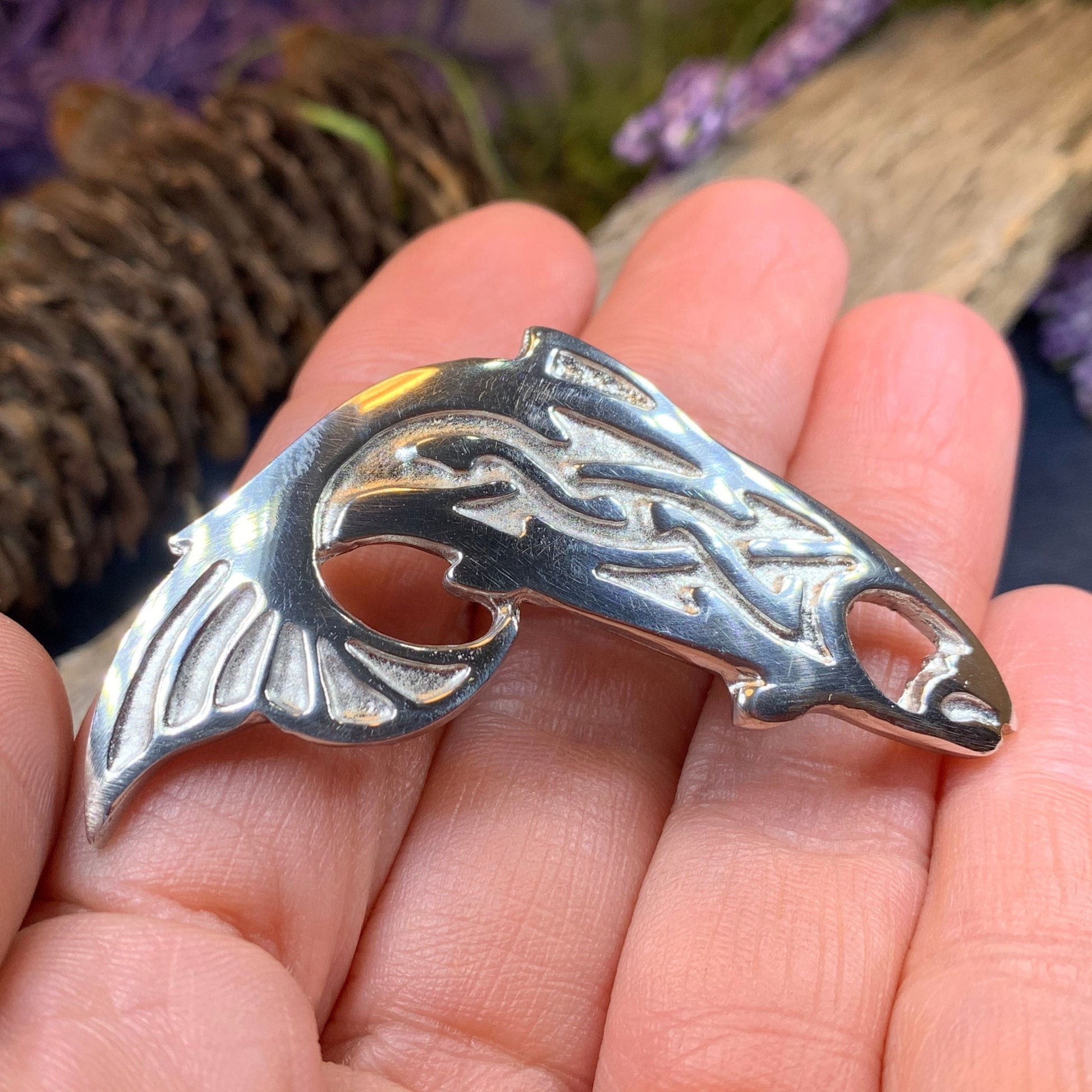 Salmon of Knowledge Brooch, Celtic Jewelry, Irish Jewelry, Teacher Gift, Mom Gift, Anniversary Gift, Fish Pin, Sea Jewelry, Nature Jewelry
