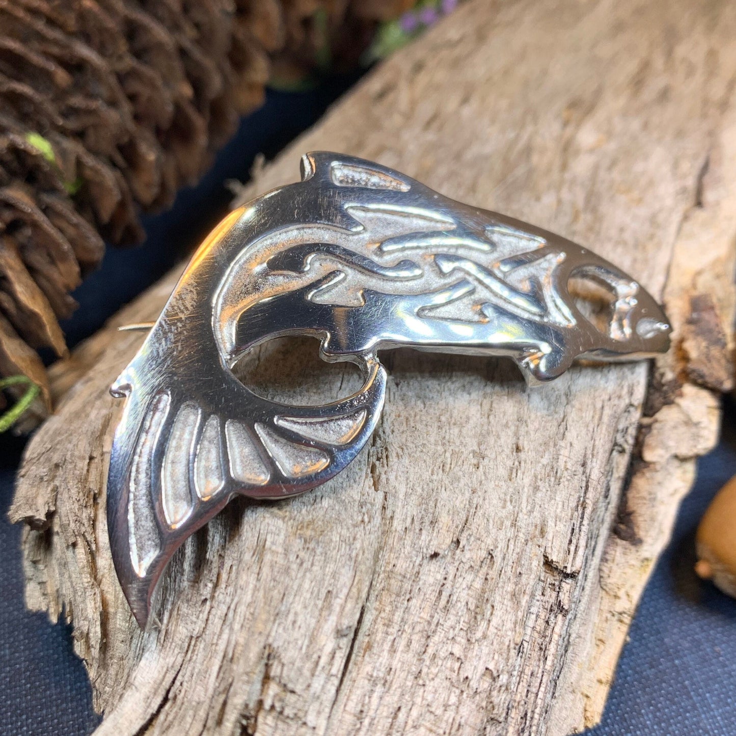 Salmon of Knowledge Brooch, Celtic Jewelry, Irish Jewelry, Teacher Gift, Mom Gift, Anniversary Gift, Fish Pin, Sea Jewelry, Nature Jewelry