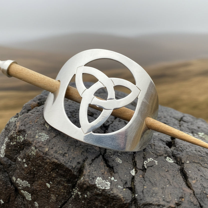 Trinity Knot Hair Slide, Celtic Jewelry, Irish Barrette, Wiccan Jewelry, Bun Holder, Mom Gift, Wife Gift, Shawl Pin, Norse Jewelry