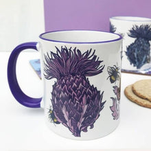 Load image into Gallery viewer, Thistle Mug, Scotland Gift, Scottish Mug, Ceramic Mug, Thistle Lover Gift, Outlander Gift, Coffee Mug Gift, Mom Gift, Dad Gift, Wife Gift

