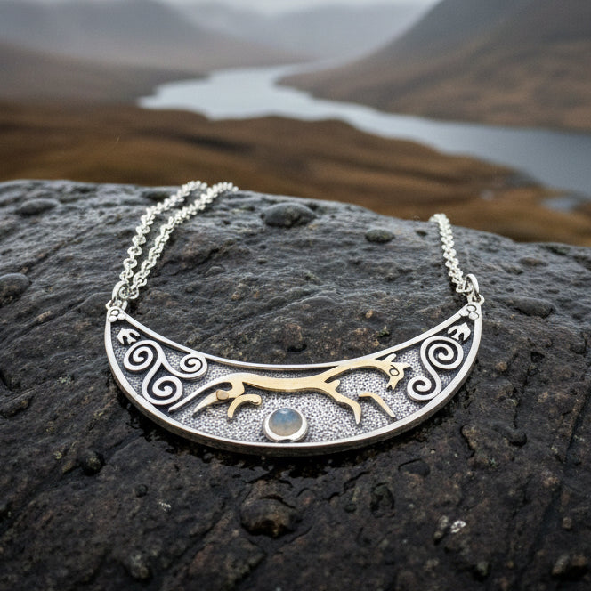 Celtic Horse Necklace, Celtic Jewelry, Epona Necklace, Equestrian Jewelry, Ireland Jewelry, Epona Horse Necklace, Goddess Jewelry, Moonstone