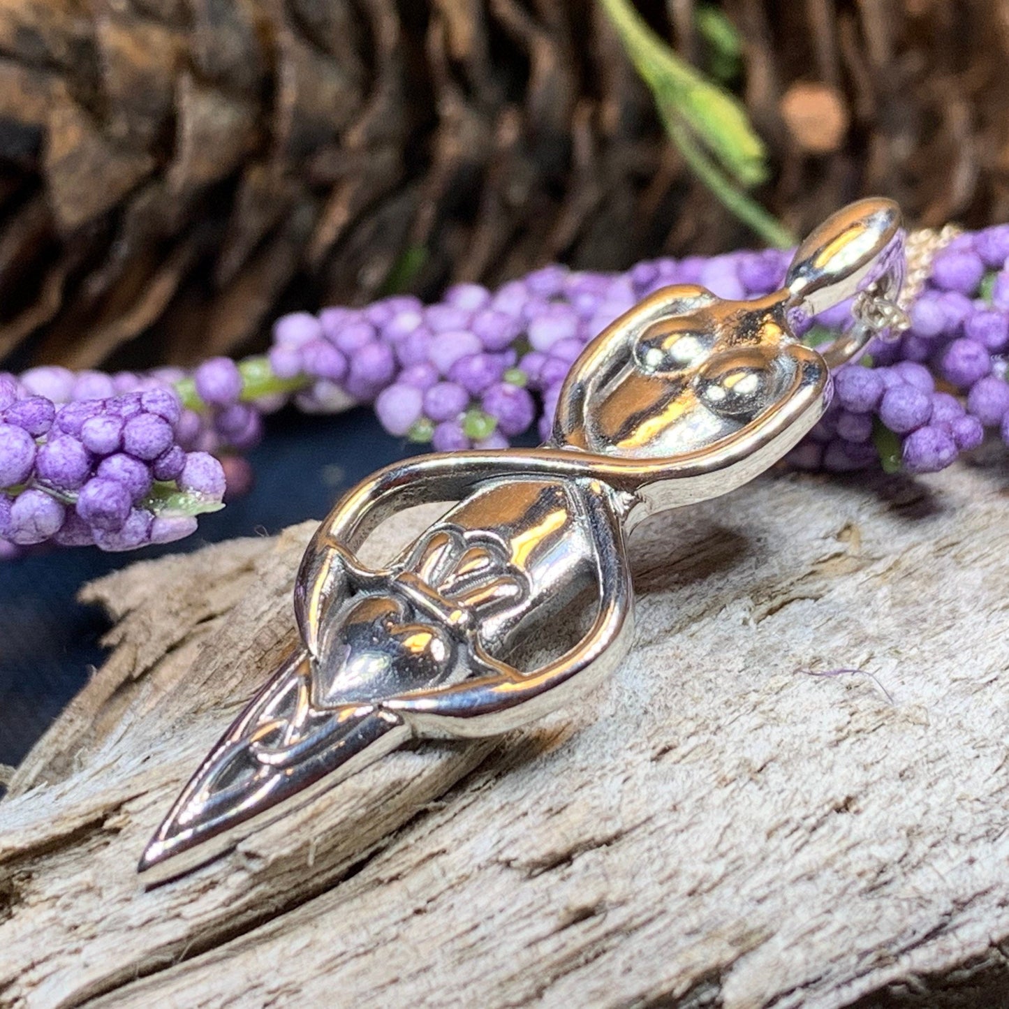 Danu Necklace, Trinity Knot Pendant, Celtic Jewelry, Goddess Pendant, Anniversary Gift, Wiccan Jewelry, Pagan Jewelry, Claddagh Jewelry