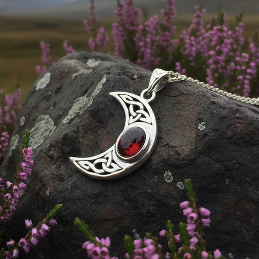 Arlynn Celtic Crescent Moon Necklace in Sterling Silver — view 5