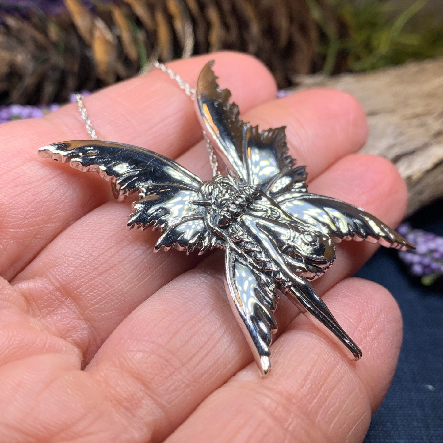 Fairy Necklace, Celtic Jewelry, Elven Jewelry, Butterfly Necklace, Anniversary Gift, Irish Jewelry, Pixie Jewelry, Wife Gift, Fantasy Gift