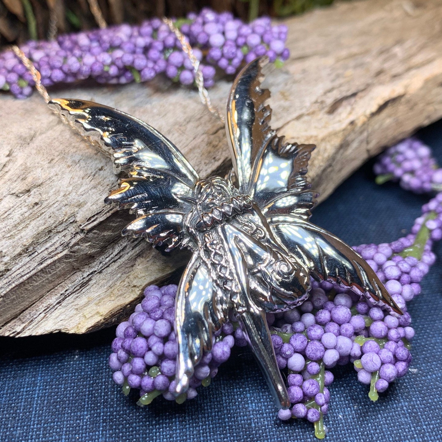 Fairy Necklace, Celtic Jewelry, Elven Jewelry, Butterfly Necklace, Anniversary Gift, Irish Jewelry, Pixie Jewelry, Wife Gift, Fantasy Gift