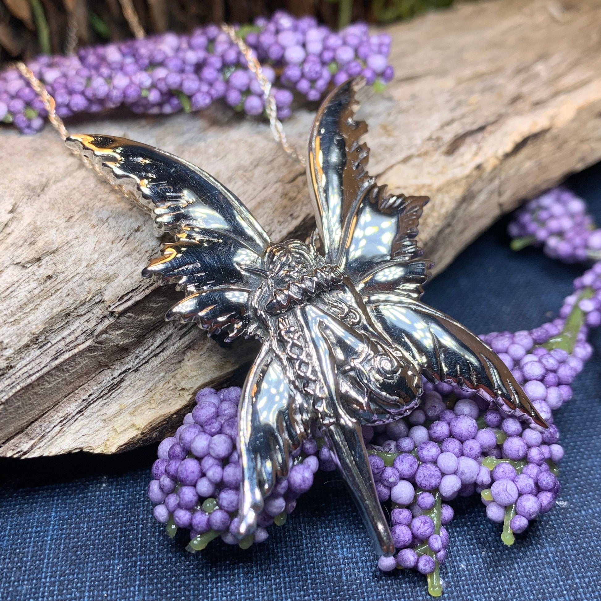 Fairy Necklace, Celtic Jewelry, Elven Jewelry, Butterfly Necklace, Anniversary Gift, Irish Jewelry, Pixie Jewelry, Wife Gift, Fantasy Gift