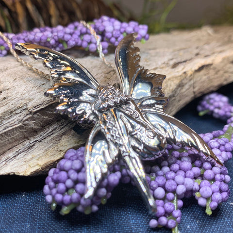 Load image into Gallery viewer, Fairy Necklace, Celtic Jewelry, Elven Jewelry, Butterfly Necklace, Anniversary Gift, Irish Jewelry, Pixie Jewelry, Wife Gift, Fantasy Gift

