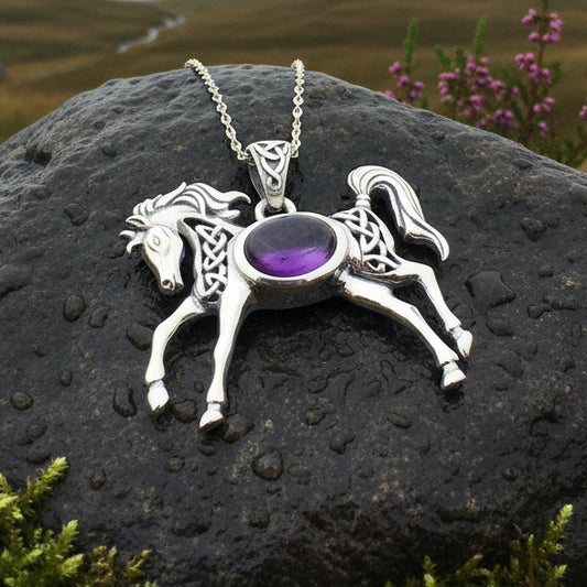 Horse Necklace, Celtic Jewelry, Equestrian Jewelry, Animal Jewelry, Nature Jewelry, Gift for Her, Ireland Jewelry, Celtic Knot Necklace