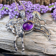 Load image into Gallery viewer, Horse Necklace, Celtic Jewelry, Equestrian Jewelry, Animal Jewelry, Nature Jewelry, Gift for Her, Ireland Jewelry, Celtic Knot Necklace
