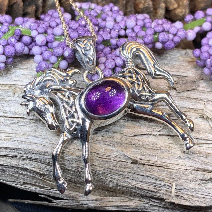Horse Necklace, Celtic Jewelry, Equestrian Jewelry, Animal Jewelry, Nature Jewelry, Gift for Her, Ireland Jewelry, Celtic Knot Necklace