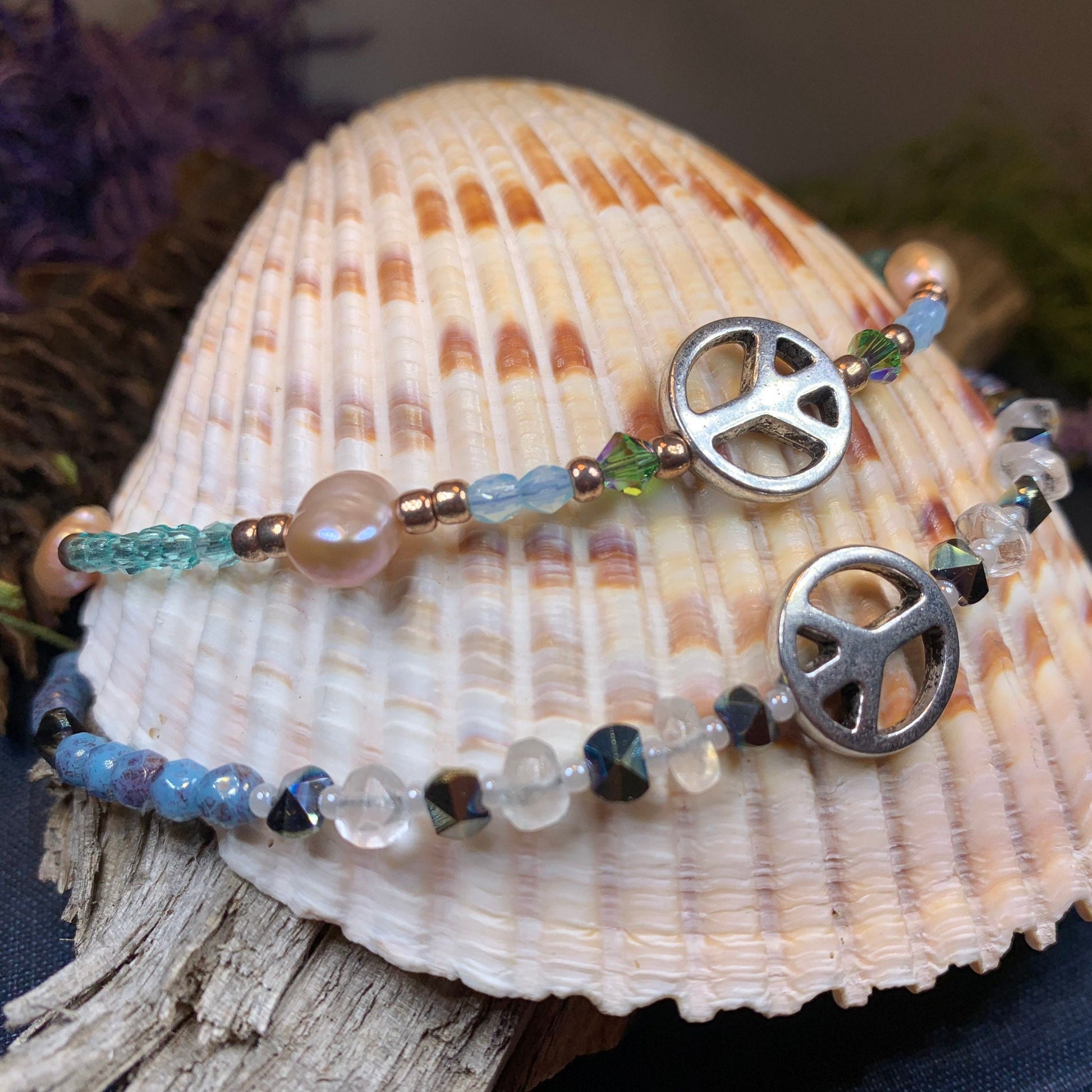 Peace Sign Ankle Bracelet, Crystal Ankle Bracelet, Crystal Anklet, Summer Jewelry, Beach Jewelry, Swarovski Crystal Bracelet, Boho Anklet