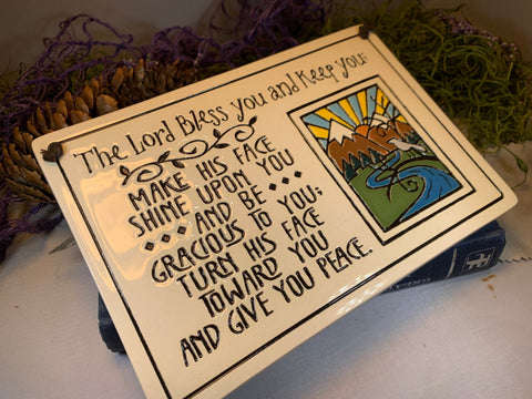 Load image into Gallery viewer, Irish Blessing Wall Art, Ireland Gift, Ceramic Wall Plaque, New Home Gift, Mother's Day Gift, Wedding Gift, Irish Decor, Religious Prayer
