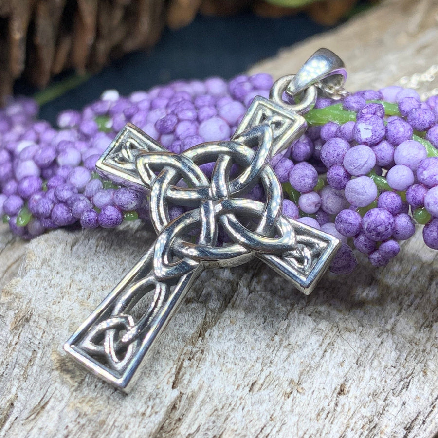Celtic Cross Necklace, Irish Jewelry, Celtic Jewelry, Quaternary Knot Pendant, Scotland Jewelry, First Communion Gift, Confirmation Gift
