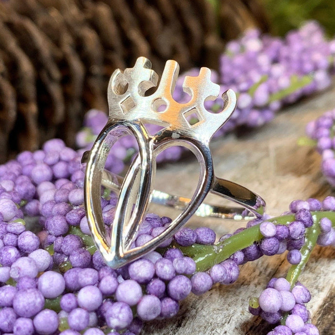 Luckenbooth Ring, Outlander Jewelry, Thistle Ring, Scotland Jewelry, Bridal Jewelry, Amethyst Ring, Heart Ring, Promise Ring, Wife Gift