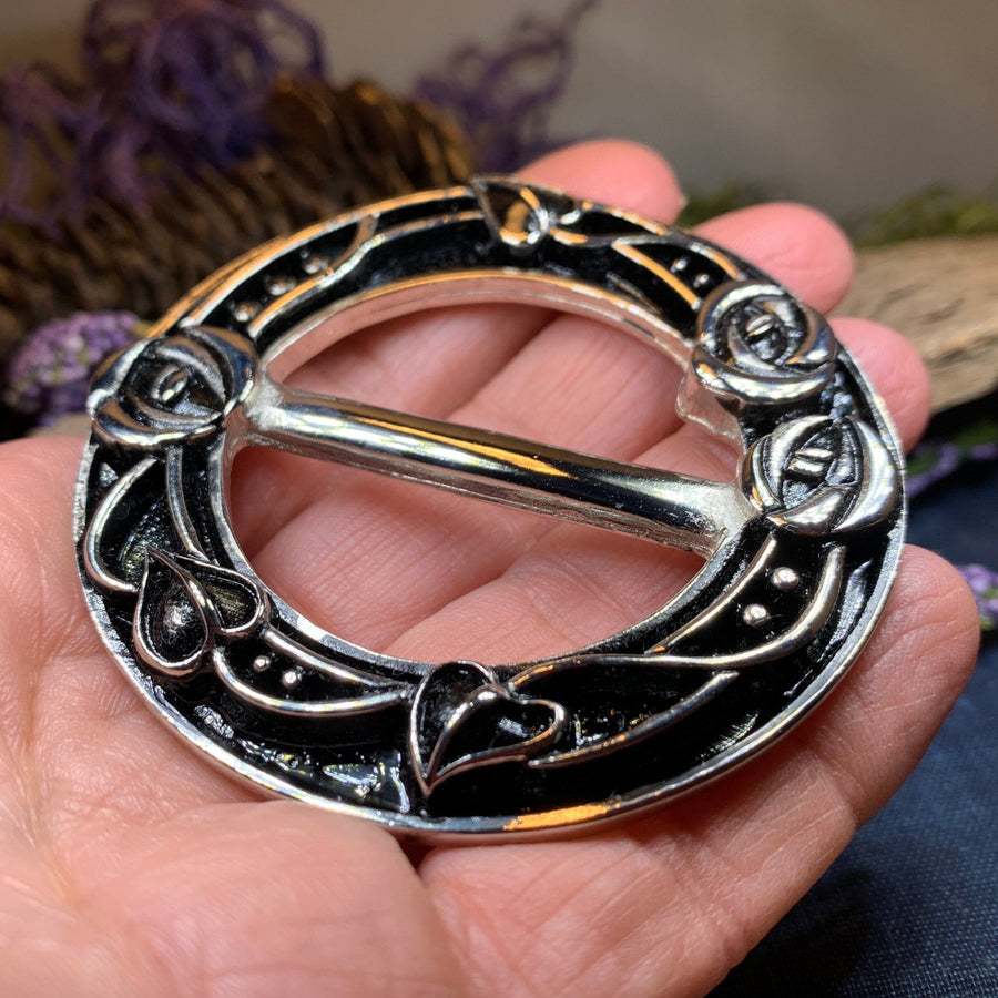Celtic Roses Scarf Ring, Scotland Jewelry, Mackintosh Jewelry, Flower Jewelry, Celtic Jewelry, Mom Gift, Wife Gift, Celtic Scarf Slide