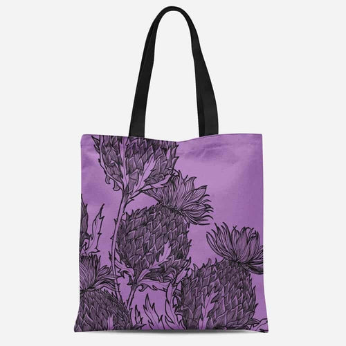 Purple Thistle Tote Bag, Scotland Gift, Scottish Tote Bag, Thistle Gift, Mom Gift, Sister Gift, Ladies Tote Bag, Reusable Shopping Bag