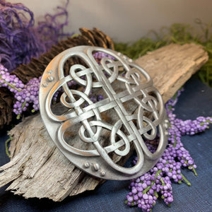 Celtic Knot Brooch, Celtic Pin, Tartan Pin, Wiccan Jewelry, Norse Jewelry, Pagan Jewelry, Ireland Pin, Scotland Jewelry, Viking Jewelry